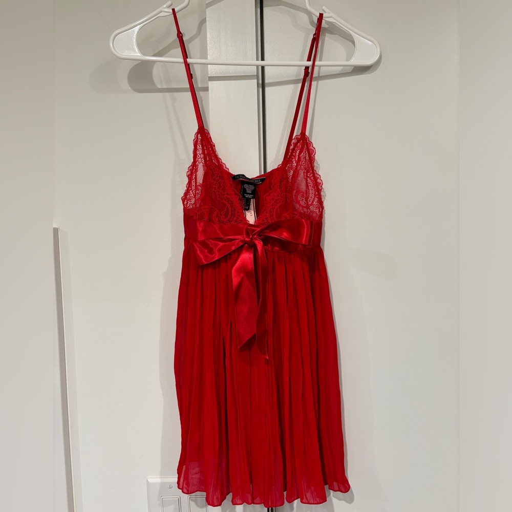 Victoria’s Secret Red Lace Babydoll Dress Brand New With Tag